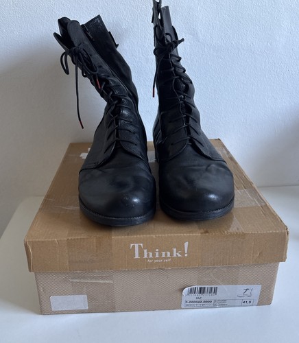 Think leder boots schwarz - think,